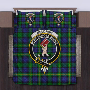 Meldrum Tartan Quilt Bed Set with Family Crest King - Tartan Vibes Clothing