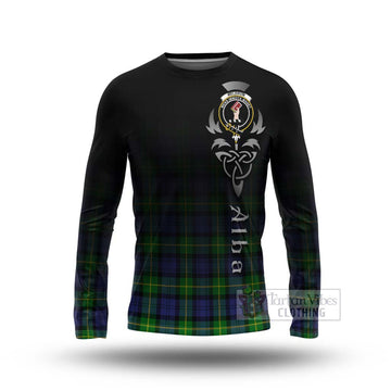 Meldrum Tartan Long Sleeve T-Shirt Featuring Alba Gu Brath Family Crest Celtic Inspired Unisex - Tartan Vibes Clothing