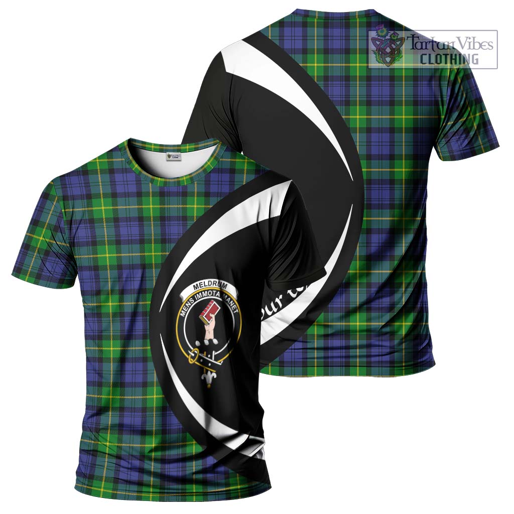 Meldrum Tartan T-Shirt with Family Crest Circle Style Kid's Shirt - Tartan Vibes Clothing