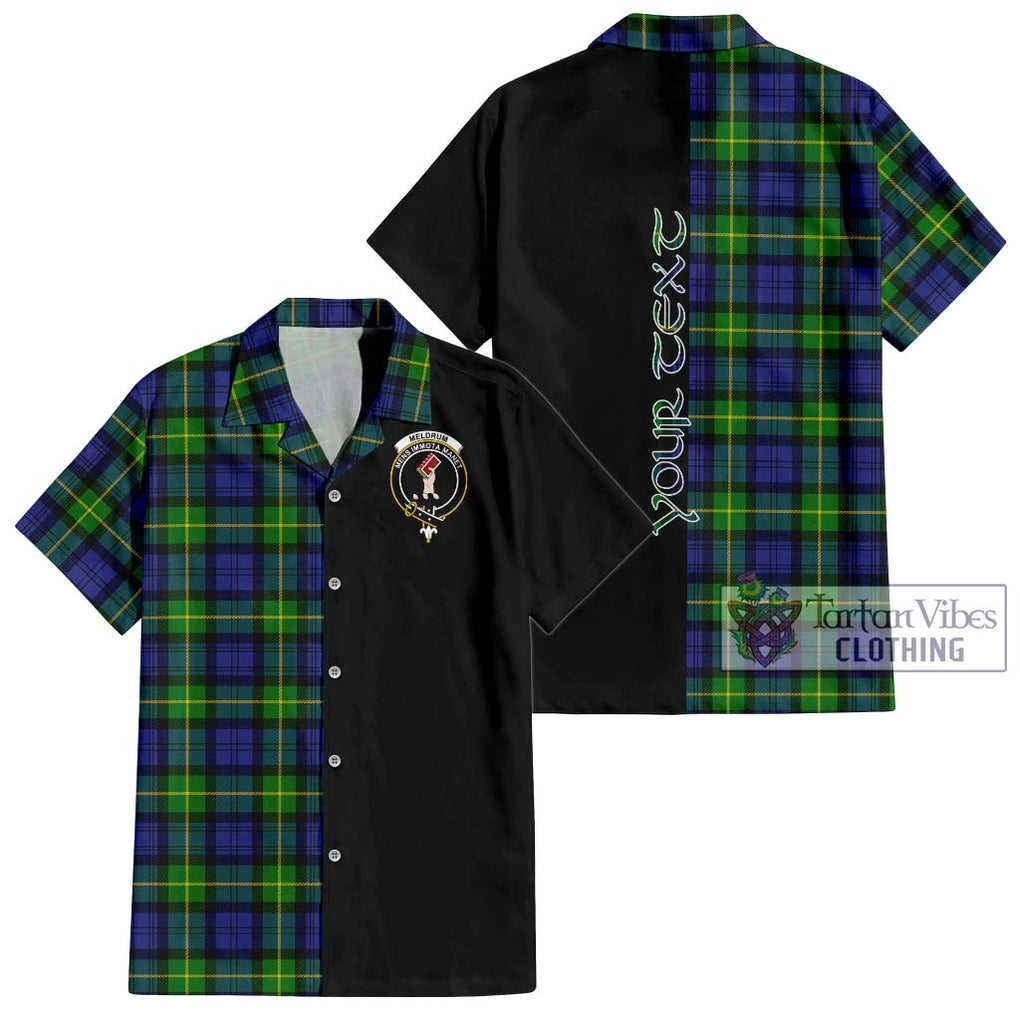 Meldrum Tartan Hawaiian Shirt with Family Crest and Half Of Me Style Kid - Tartan Vibes Clothing