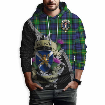 Meldrum Tartan Family Crest Hoodie Lion Rampant Royal Thistle Shield Celtic Inspired Pullover Hoodie - Tartan Vibes Clothing