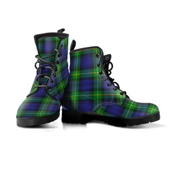 Meldrum Tartan Leather Boots Men' Boots - Tartan Vibes Clothing