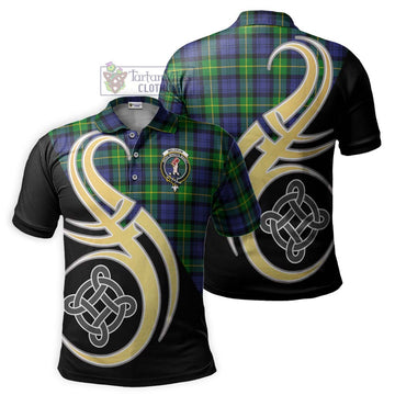 Meldrum Tartan Polo Shirt with Family Crest and Celtic Symbol Style Kid - Tartan Vibes Clothing