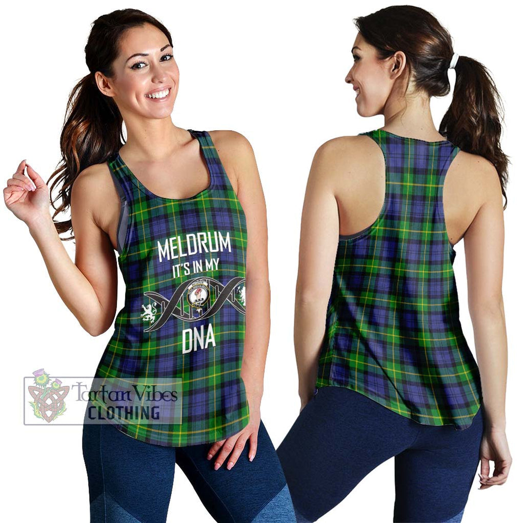 Meldrum Tartan Women's Racerback Tanks with Family Crest DNA In Me Style 4XL - Tartan Vibes Clothing