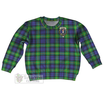 Meldrum Tartan Kid Ugly Sweater with Family Crest Kid - Tartan Vibes Clothing