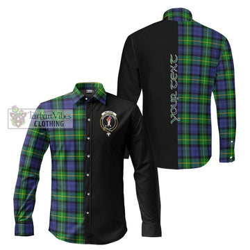 Meldrum Tartan Long Sleeve Button Shirt with Family Crest and Half Of Me Style Men's Shirt S - Tartanvibesclothing Shop