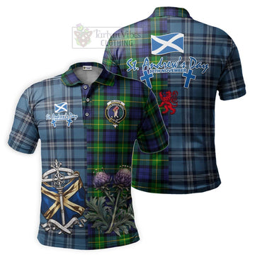 Meldrum Tartan Polo Shirt Happy St. Andrew's Day Half Tartan Style Kid - Tartan Vibes Clothing