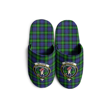 Meldrum Tartan Home Slippers with Family Crest