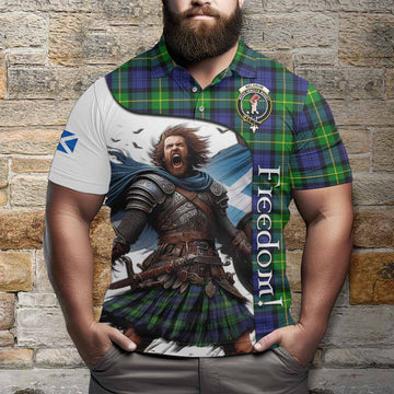 Meldrum Crest Tartan Polo Shirt Inspired by the Freedom of Scottish Warrior Kid - Tartan Vibes Clothing