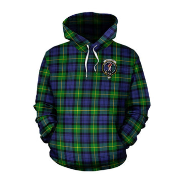 Meldrum Tartan Cotton Hoodie with Family Crest Celtic Skull Style Pullover Hoodie XS - Tartan Vibes Clothing