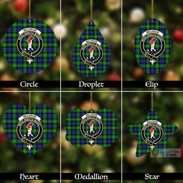 Meldrum Tartan Christmas Aluminium Ornament with Family Crest Aluminium - Tartan Vibes Clothing