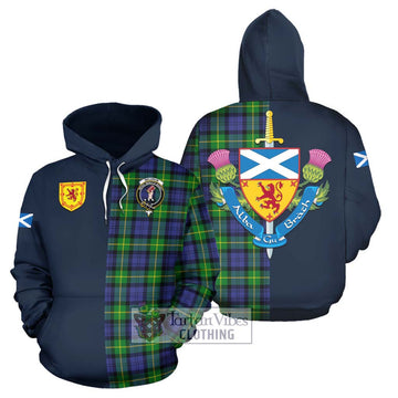 Meldrum Tartan Hoodie Alba with Scottish Lion Royal Arm Half Style Zip Hoodie - Tartan Vibes Clothing