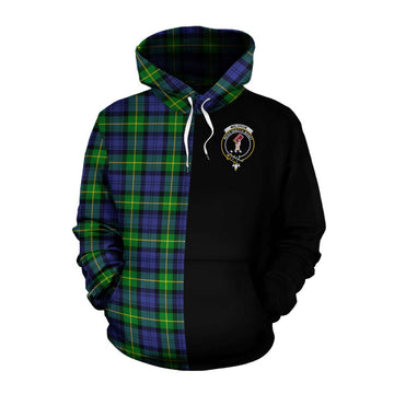 Meldrum Tartan Cotton Hoodie with Family Crest and Half Of Me Style Pullover Hoodie XS - Tartan Vibes Clothing