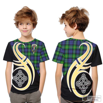Meldrum Tartan Kid T-Shirt with Family Crest and Celtic Symbol Style Youth XL Size14 - Tartan Vibes Clothing