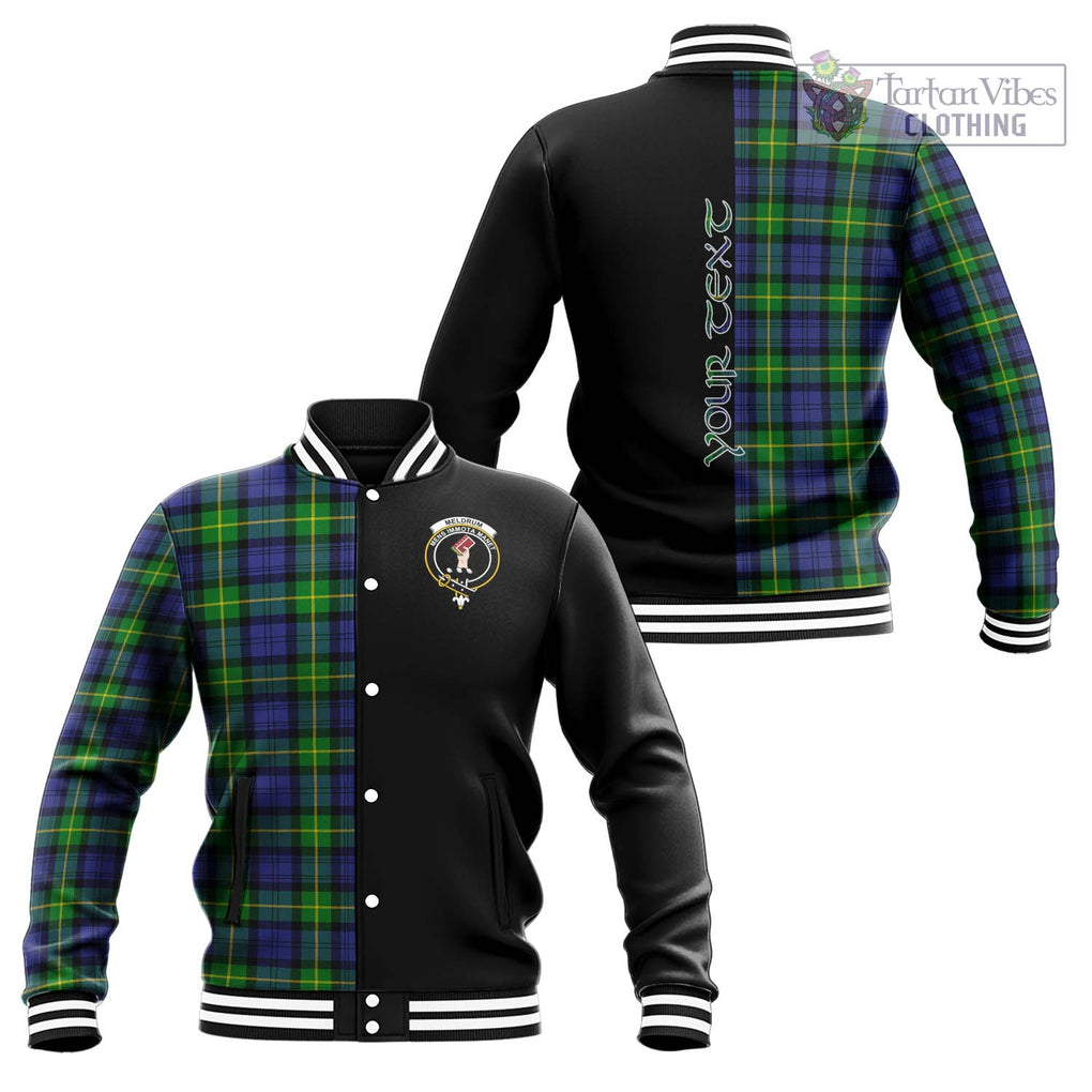 Meldrum Tartan Baseball Jacket with Family Crest and Half Of Me Style Unisex - Tartan Vibes Clothing