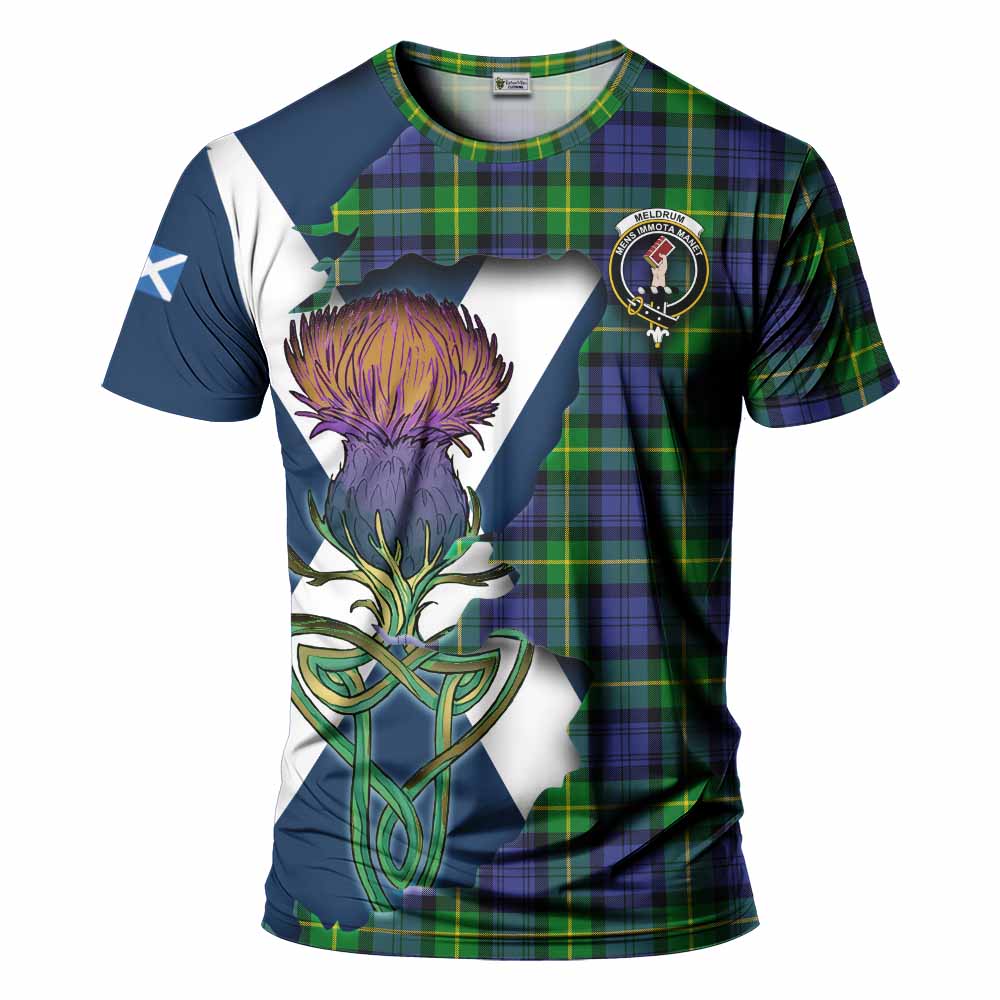 Meldrum Tartan Family Crest T-Shirt Scottish Thistle Celtic Inspired Kid's Shirt - Tartan Vibes Clothing