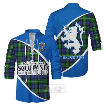 Meldrum Family Crest Tartan Ghillie Kilt Shirt Celebrate Saint Andrew's Day in Style Men - Tartan Vibes Clothing