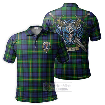 Meldrum Tartan Polo Shirt with Family Crest Celtic Skull Style Kid - Tartan Vibes Clothing