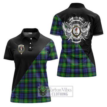 Meldrum Tartan Women's Polo Shirt with Family Crest and Military Logo Style Women - Tartan Vibes Clothing