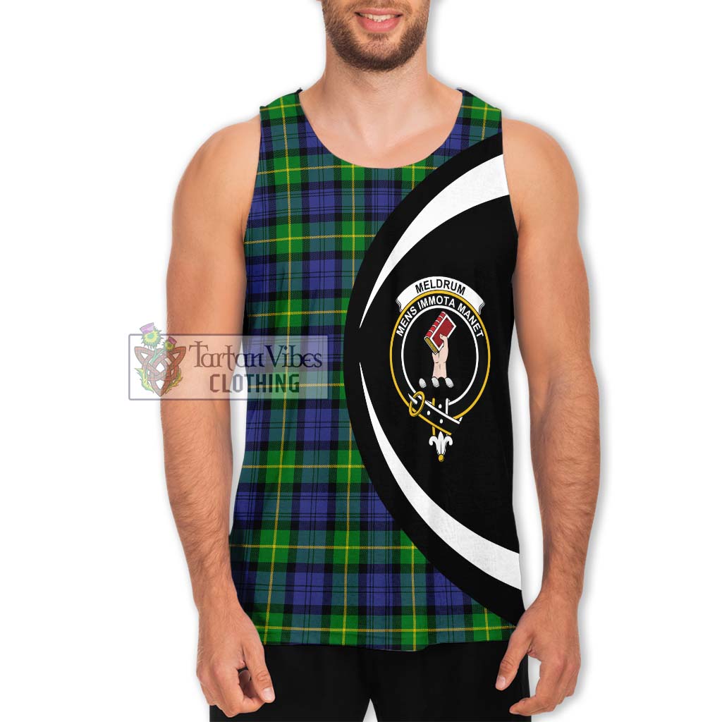 Meldrum Tartan Men's Tank Top with Family Crest Circle Style Men - Tartan Vibes Clothing