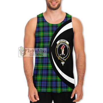 Meldrum Tartan Men's Tank Top with Family Crest Circle Style Men - Tartan Vibes Clothing