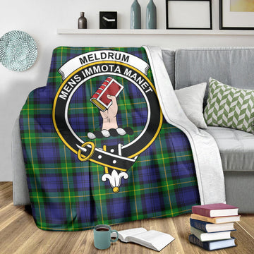 Meldrum Tartan Blanket with Family Crest X-Large 59 x 79 inches 150 x 200 cm - Tartan Vibes Clothing