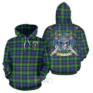 Meldrum Tartan Hoodie with Family Crest Celtic Skull Style Zip Hoodie - Tartan Vibes Clothing