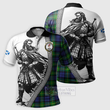 Meldrum Tartan Clan Crest Polo Shirt with Highlander Warrior Celtic Style Kid - Tartan Vibes Clothing