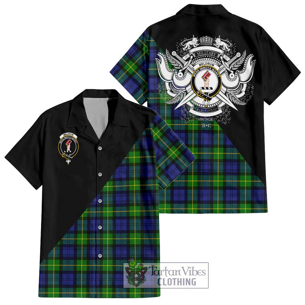 Meldrum Tartan Hawaiian Shirt with Family Crest and Military Logo Style Kid - Tartan Vibes Clothing