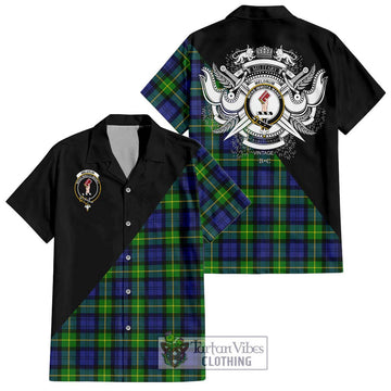 Meldrum Tartan Hawaiian Shirt with Family Crest and Military Logo Style Kid - Tartan Vibes Clothing