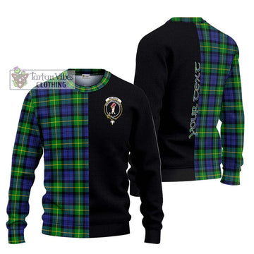 Meldrum Tartan Ugly Sweater with Family Crest and Half Of Me Style Unisex - Tartan Vibes Clothing