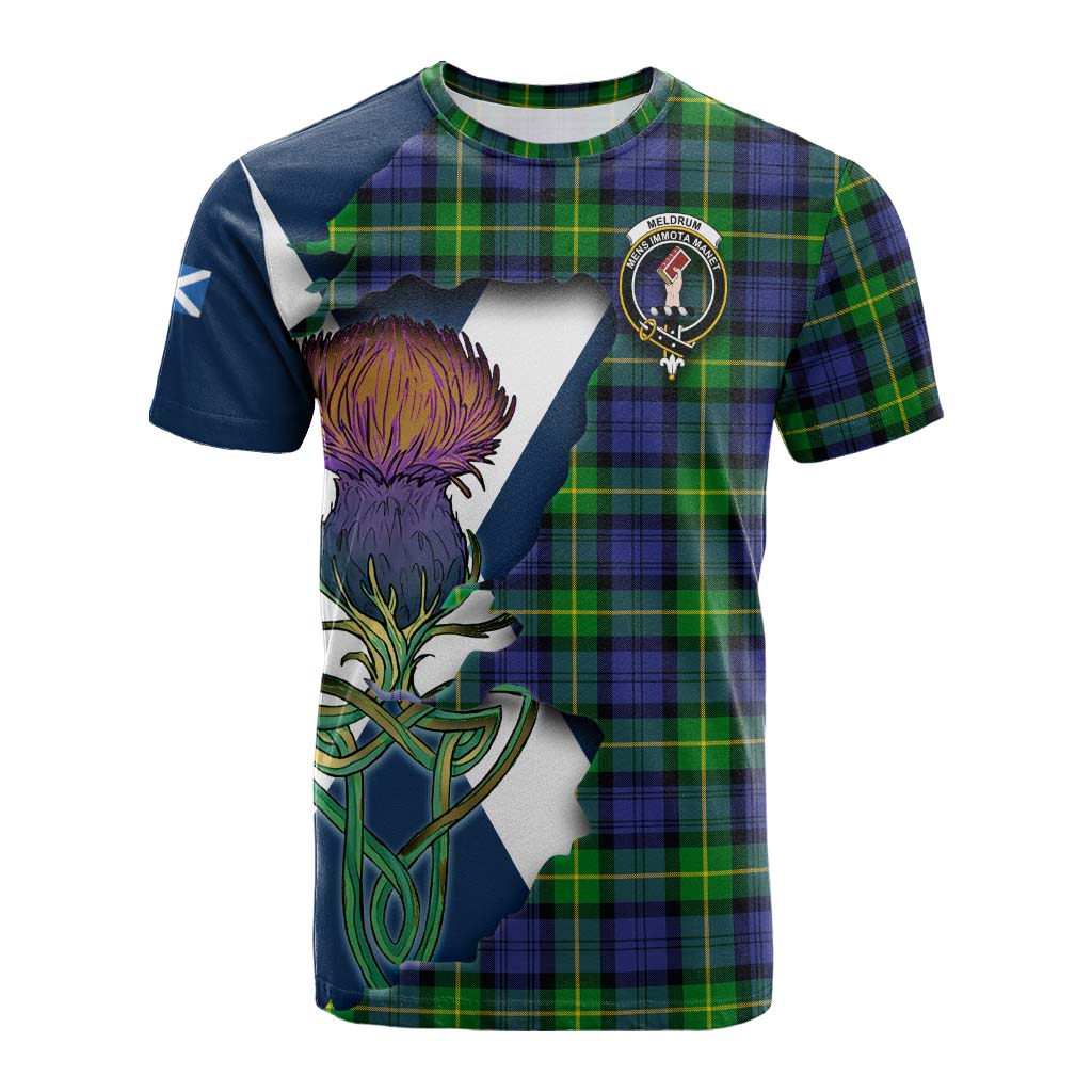 Meldrum Tartan Family Crest Cotton T-shirt Scottish Thistle Celtic Inspired Kid's Shirt - Tartan Vibes Clothing