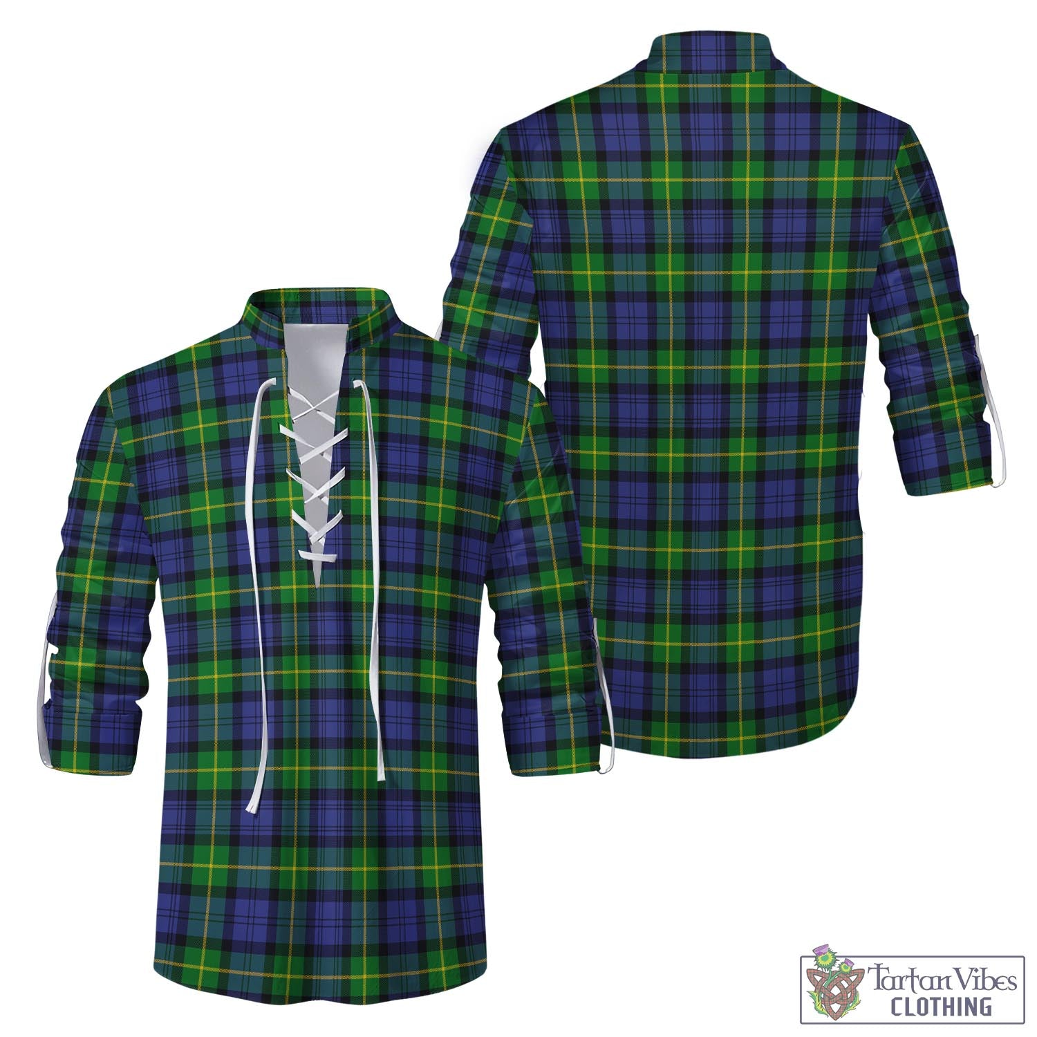 Tartan Vibes Clothing Meldrum Tartan Men's Scottish Traditional Jacobite Ghillie Kilt Shirt