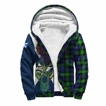 Meldrum Tartan Family Crest Sherpa Hoodie Scottish Thistle Celtic Inspired Unisex S - Tartan Vibes Clothing
