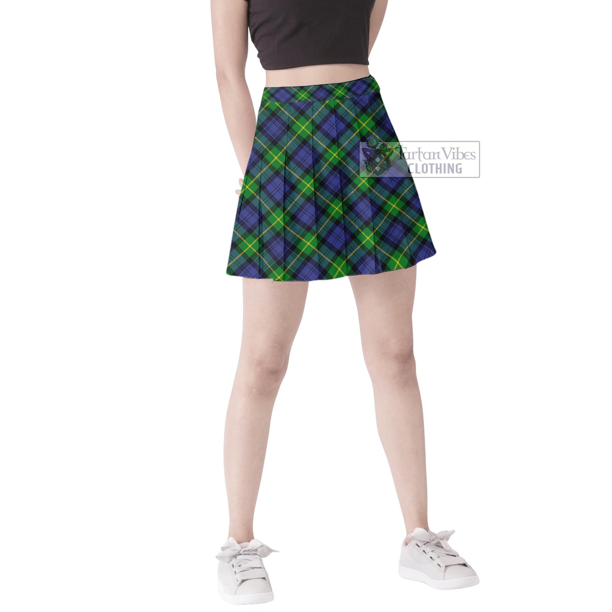 Meldrum Tartan Women's Plated Mini Skirt Cross Style Female - Tartan Vibes Clothing
