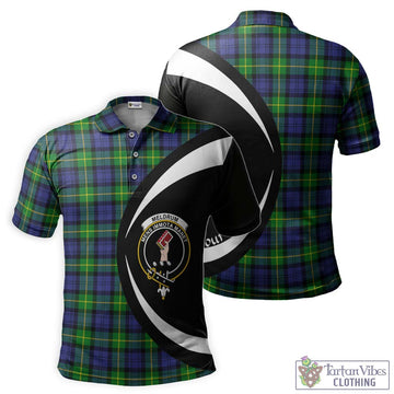Meldrum Tartan Men's Polo Shirt with Family Crest Circle Style Kid - Tartan Vibes Clothing
