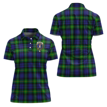 Meldrum Tartan Polo Shirt with Family Crest For Women