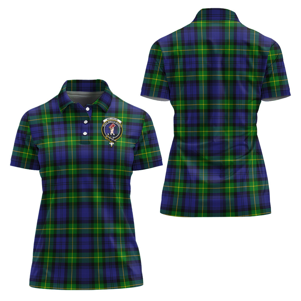 meldrum-tartan-polo-shirt-with-family-crest-for-women
