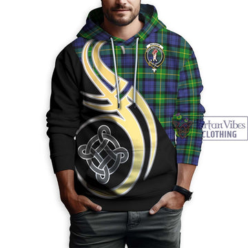 Meldrum Tartan Hoodie with Family Crest and Celtic Symbol Style Zip Hoodie - Tartan Vibes Clothing