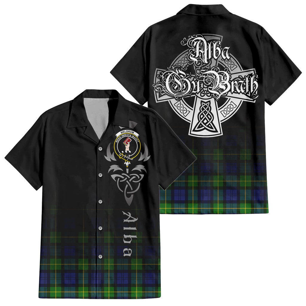 Meldrum Tartan Hawaiian Shirt Shirt Featuring Alba Gu Brath Family Crest Celtic Inspired Kid - Tartan Vibes Clothing