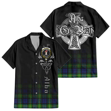 Meldrum Tartan Hawaiian Shirt Shirt Featuring Alba Gu Brath Family Crest Celtic Inspired Kid - Tartan Vibes Clothing
