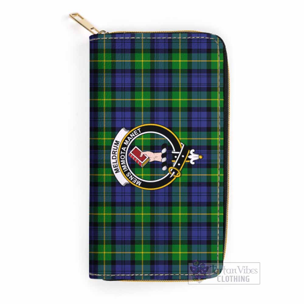 Meldrum Tartan Women's Leather Wallet with Family Crest One Size 19.7*10.5*3.5 cm - Tartan Vibes Clothing