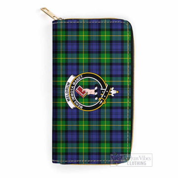 Tartan Vibes Clothing Meldrum Tartan Women's Leather Wallet with Family Crest