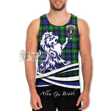 Meldrum Tartan Men's Tank Top with Alba Gu Brath Regal Lion Emblem Men - Tartan Vibes Clothing