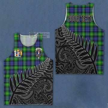 Meldrum Crest Tartan Men's Tank Top with New Zealand Silver Fern Half Style Men - Tartan Vibes Clothing