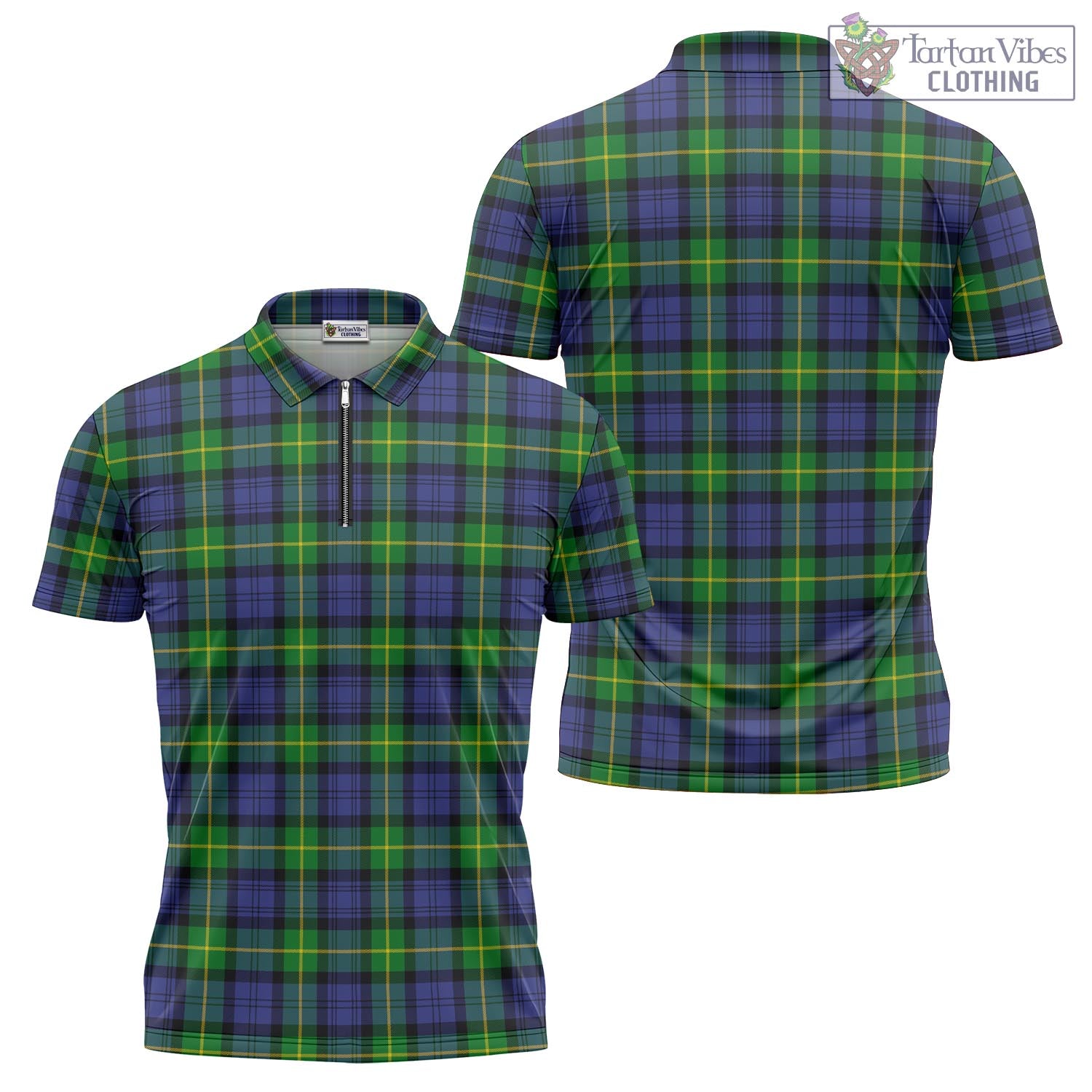 Meldrum Tartan Zipper Polo Shirt Unisex - Tartan Vibes Clothing