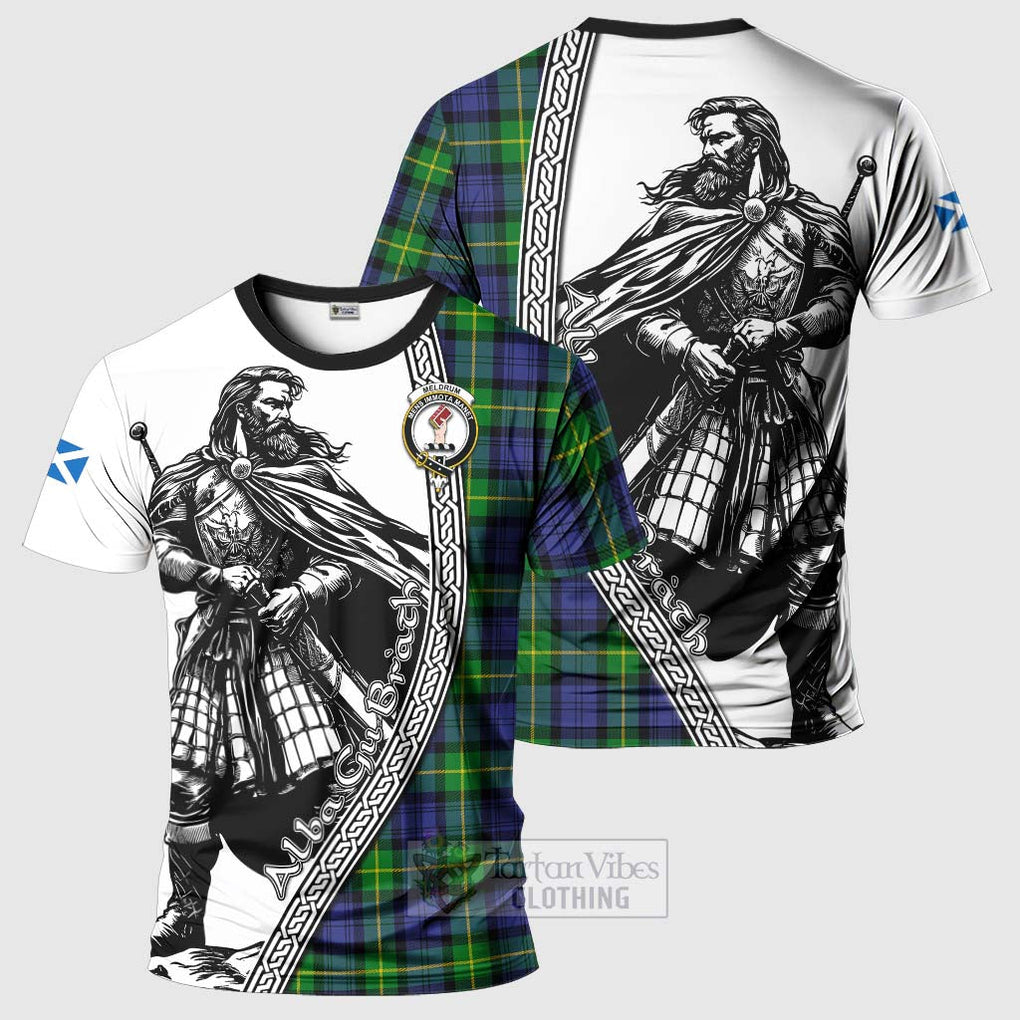 Meldrum Tartan Clan Crest T-Shirt with Highlander Warrior Celtic Style Kid's Shirt - Tartan Vibes Clothing