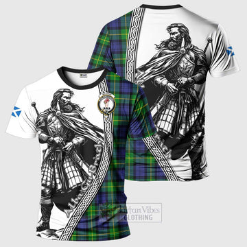 Meldrum Tartan Clan Crest T-Shirt with Highlander Warrior Celtic Style Kid's Shirt - Tartan Vibes Clothing
