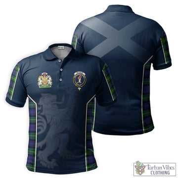 Meldrum Tartan Men's Polo Shirt with Family Crest and Lion Rampant Vibes Sport Style