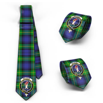 Meldrum Tartan Classic Necktie with Family Crest Necktie One Size - Tartan Vibes Clothing